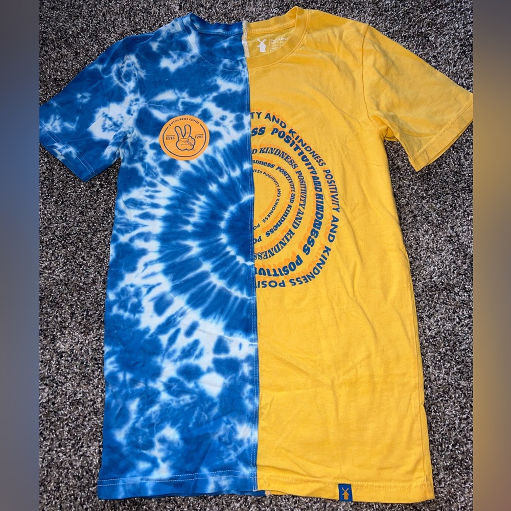 split shirt, dutch bros tee shirt